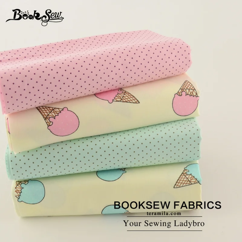 Booksew 4 шт./лот 100% хлопчатобумажная саржевая ткань стеганая милый дизайн