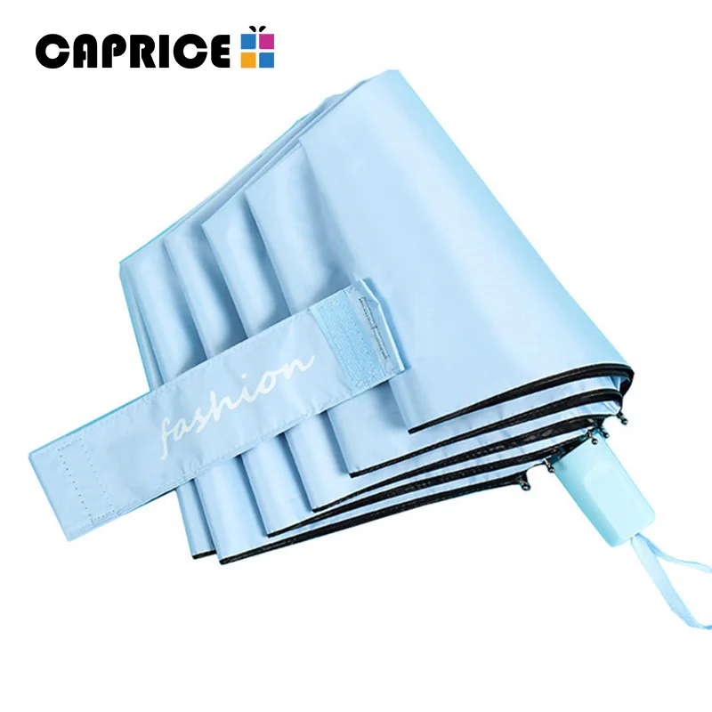 Black Coating Umbrella for Women and Children Diameter 100 cm Three Folding Windproof Sunny Rainy Umbrellas | Дом и сад