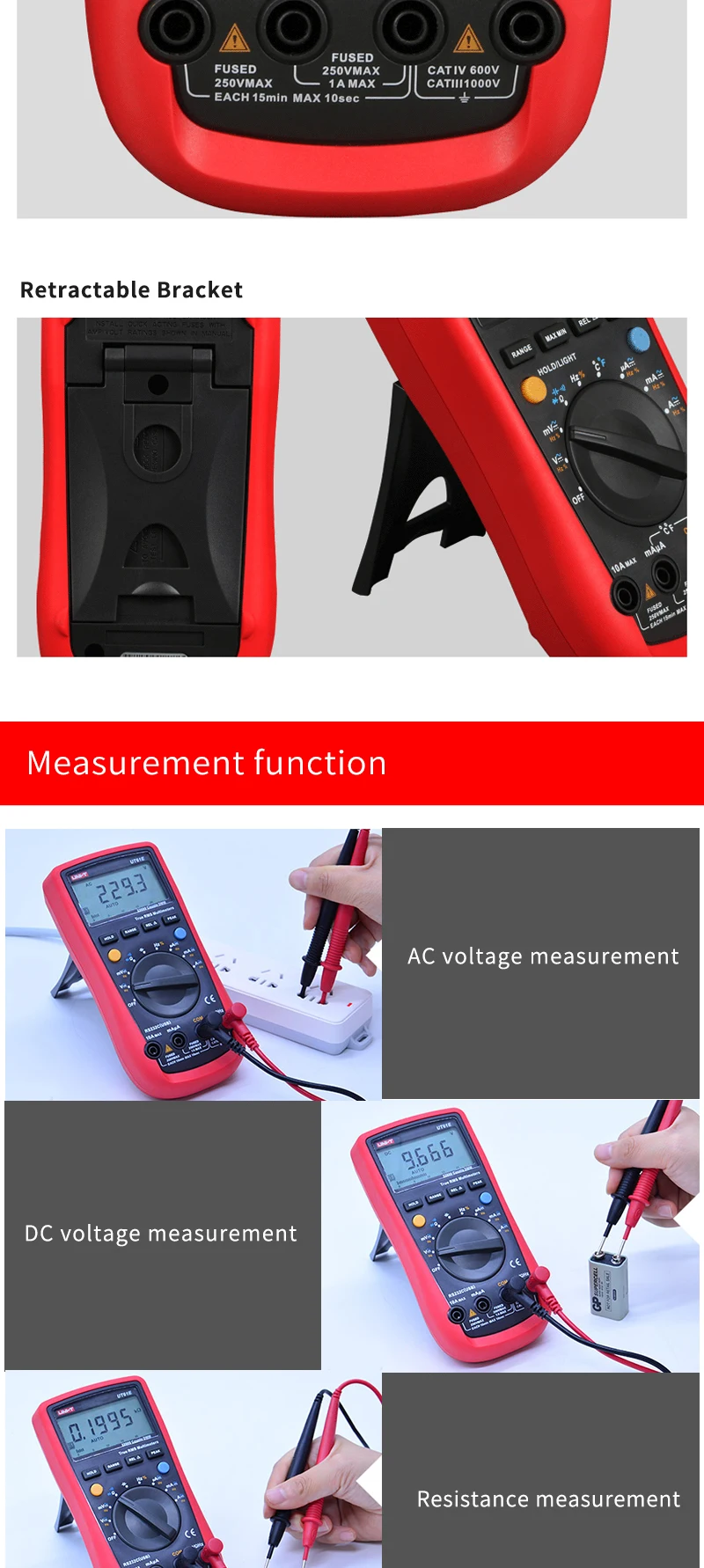 UNI-T UT61A UT61B UT61C UT61D UT61E Цифровой мультиметр true rms AC DC Meter Программное обеспечение CD& Data Hold Multimeter