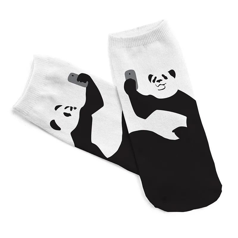 Женские носки с 3D рисунком панды новые мужские милые унисекс низким вырезом