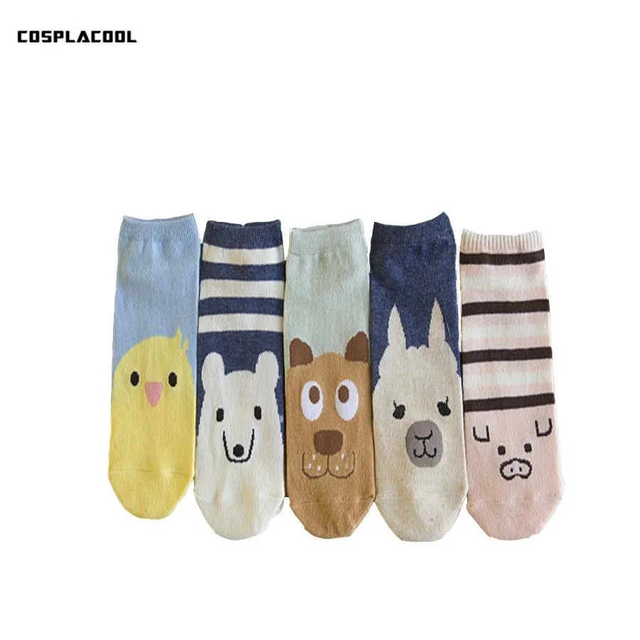[Cospaccool] Милые Женские носочки с рисунком животных свиньи/мопса забавные женские