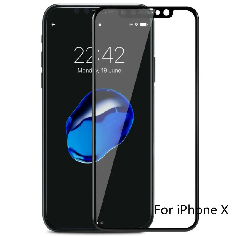 Для Iphone X черно-белый цвет 3D полное покрытие Защита экрана Защитная пленка для