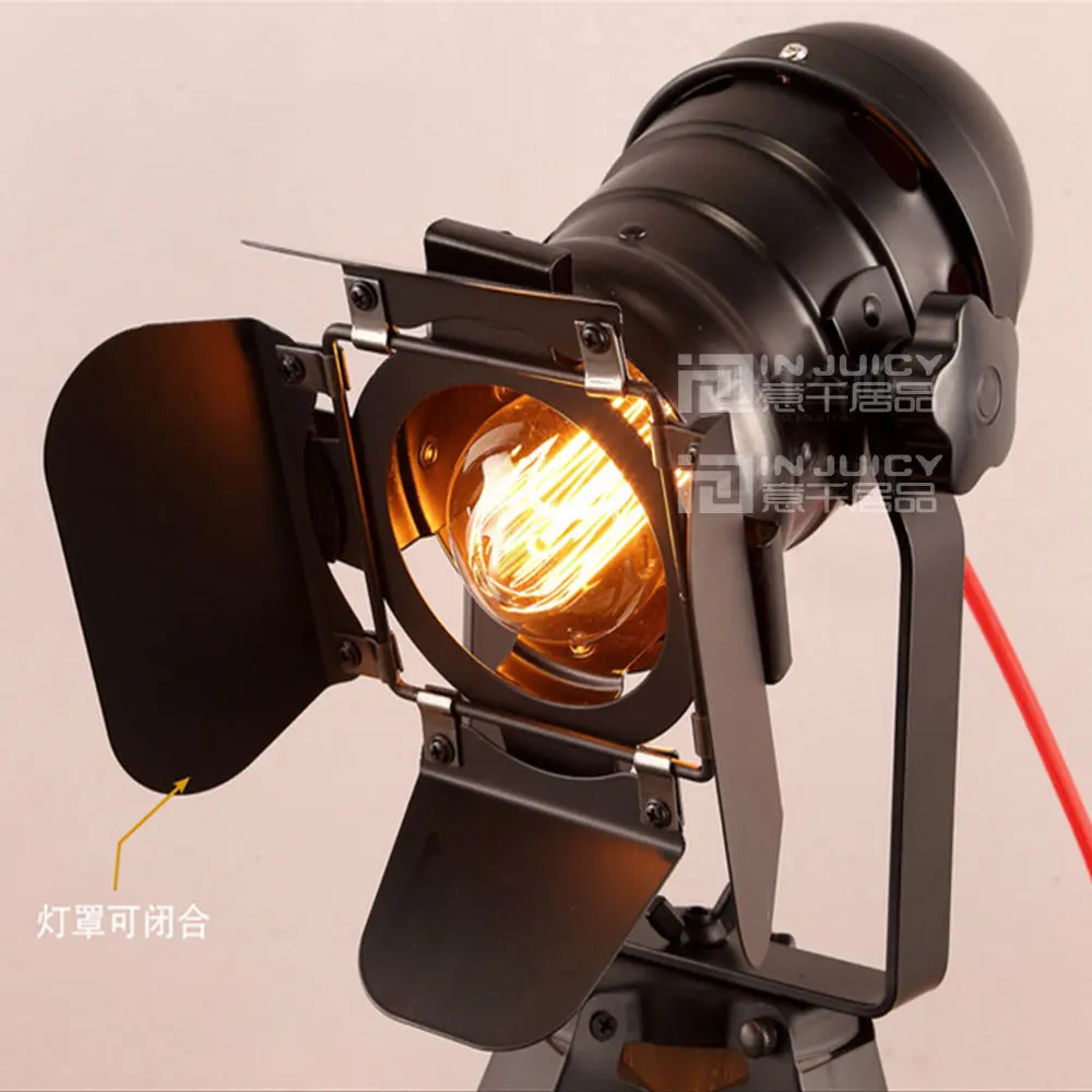 Винтажная железная ретро-лампа в стиле индастриал лофт со штативом для спальни