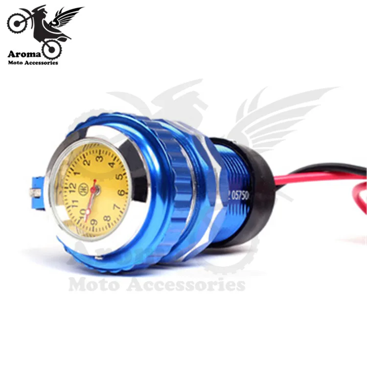 Мотоциклетные часы с зарядным устройством для телефона алюминиевая наклейка на