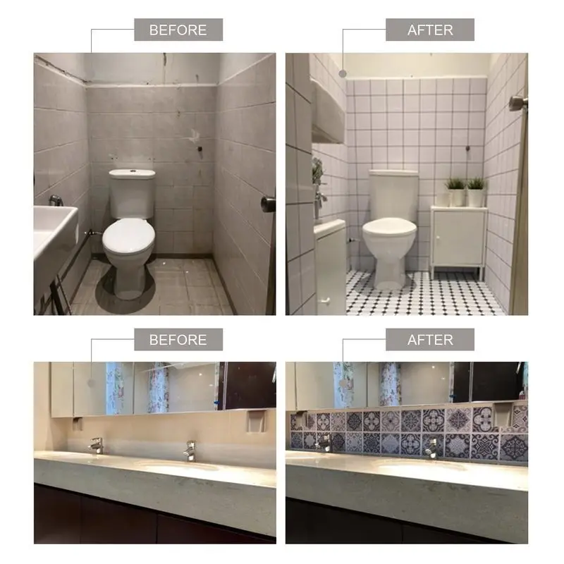 20 см * синяя плитка противоскользящая Водонепроницаемая наклейка для гостиной