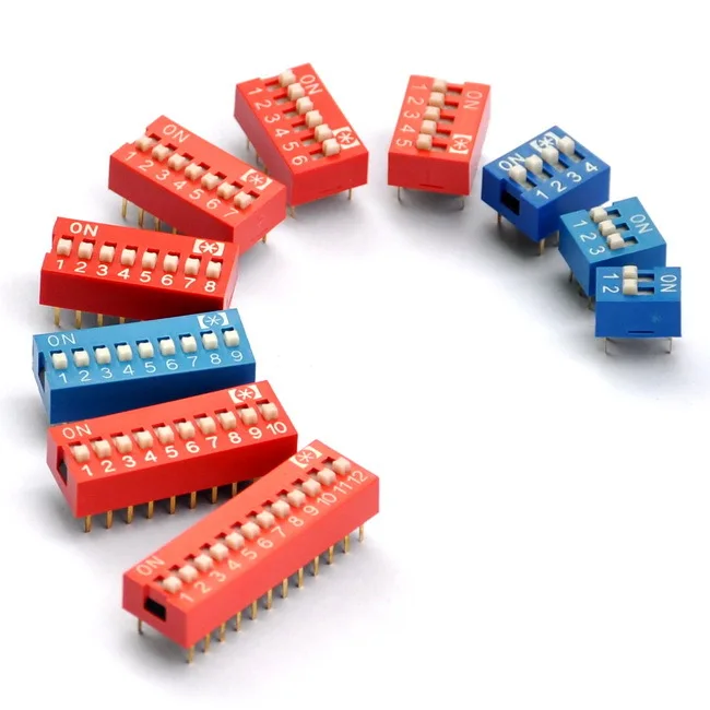 

2-12 вариантов монтажных DIP-переключателей PCB в ассортименте.