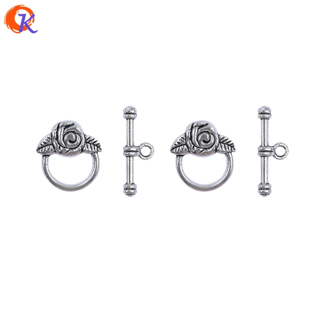 

Cordial Design 100 Sets Rose Shaped Toggle Clasps Anti-Rhodium Color Connector DIY Handmade Jewelry Accessories