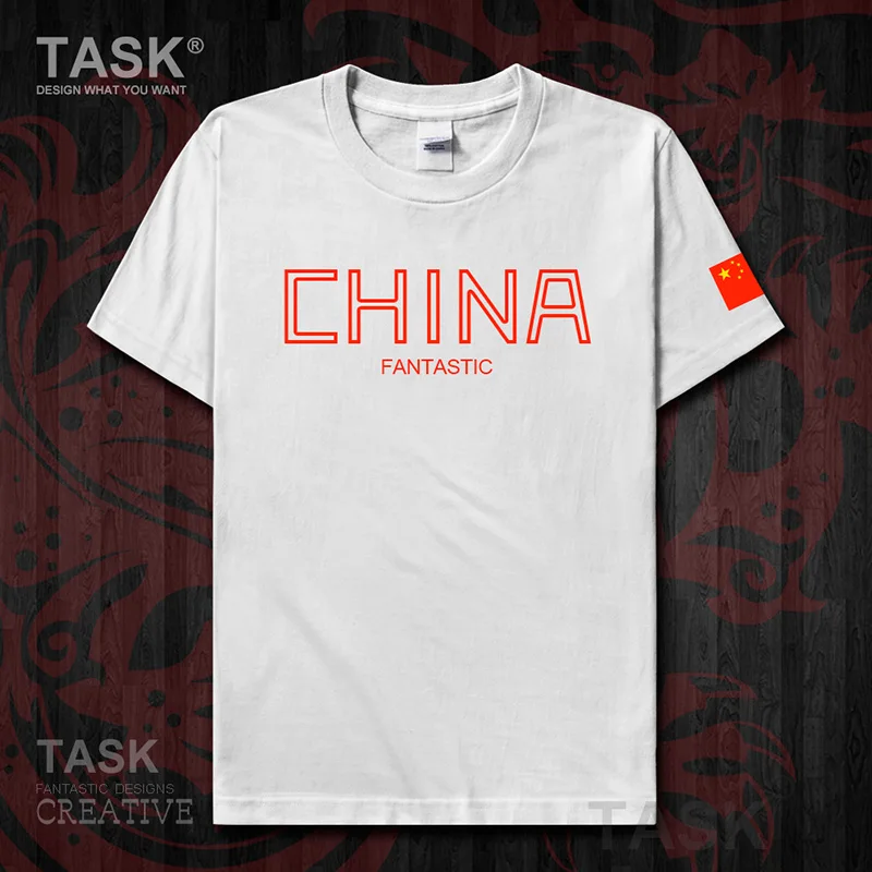 People's Republic of China CHN mens t-shirt Chinese flag Short sleeve clothes cotton summer Streetwear casual Fashion new 04 | Мужская