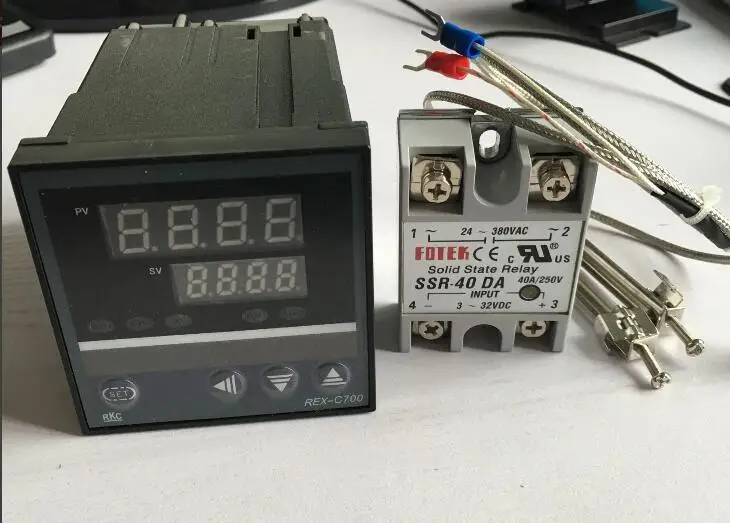 REX-C700 Dual Digital RKC display PID temperature controller REX-C700FK02-V*AN +1M thermocouple K +SSR40DA