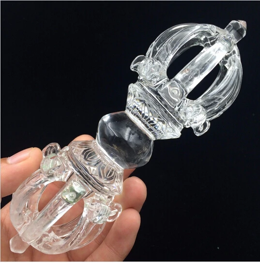 SUIRONG---410+++ Large Size 318 Grams Vajra Dorje Clear Natural Quartz Crystal Carving Art |