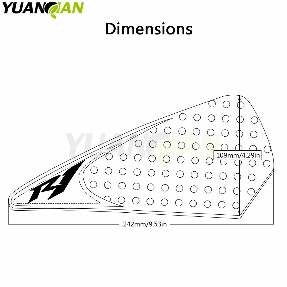 Защита мотоцикла для yamaha r1 2004 2005 2006 противоскользящая наклейка на бак газовый