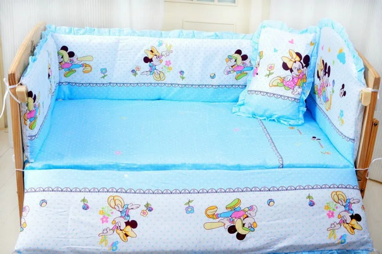 Продвижение! 7 шт. микки маус детское постельное белье комплект младенческая