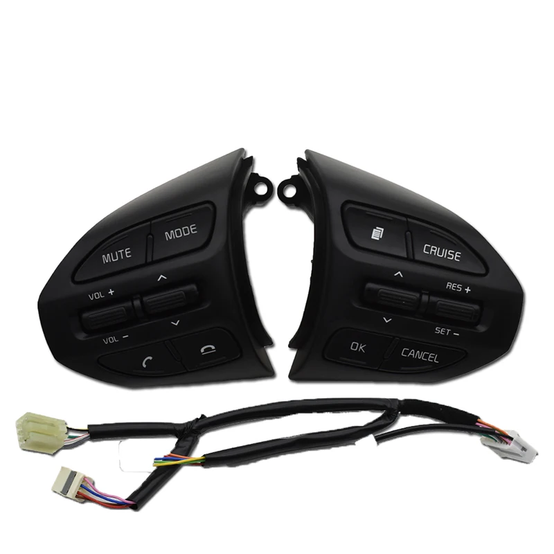 With Heating cable Кнопка рулевого колеса для KIA K2 RIO RIO X линейный переключатель для Bluetooth телефона круиз контроль громкости переключатели - Цвет: With Heating cable