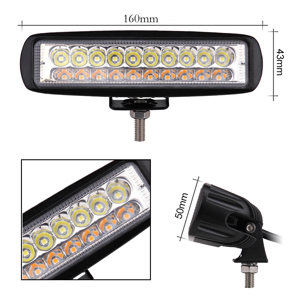 6 дюймов точечный светодиодный рабочий свет бар авто светильник 12 в 24 В LED