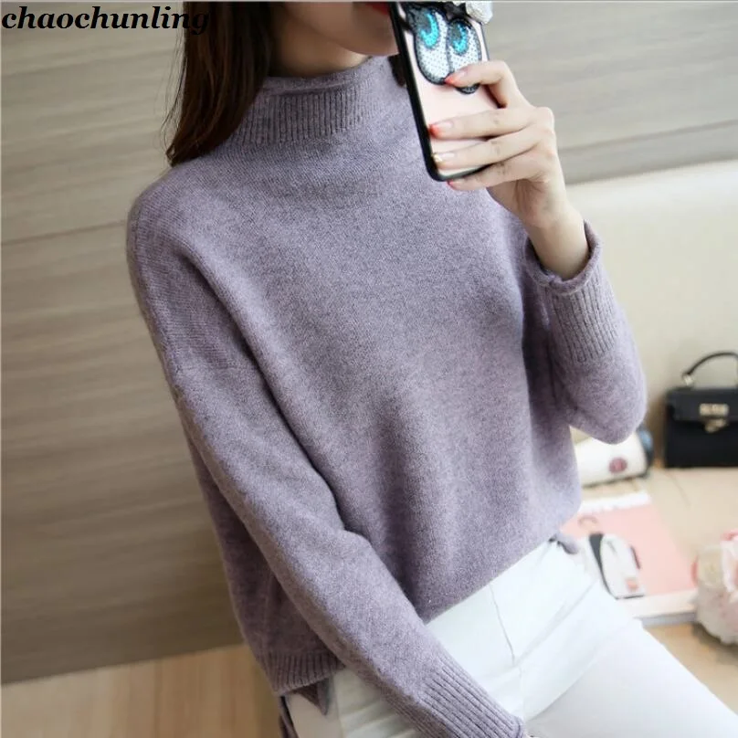 Корейские женские толстые пуловеры с высоким воротником 2018 новые осенние и