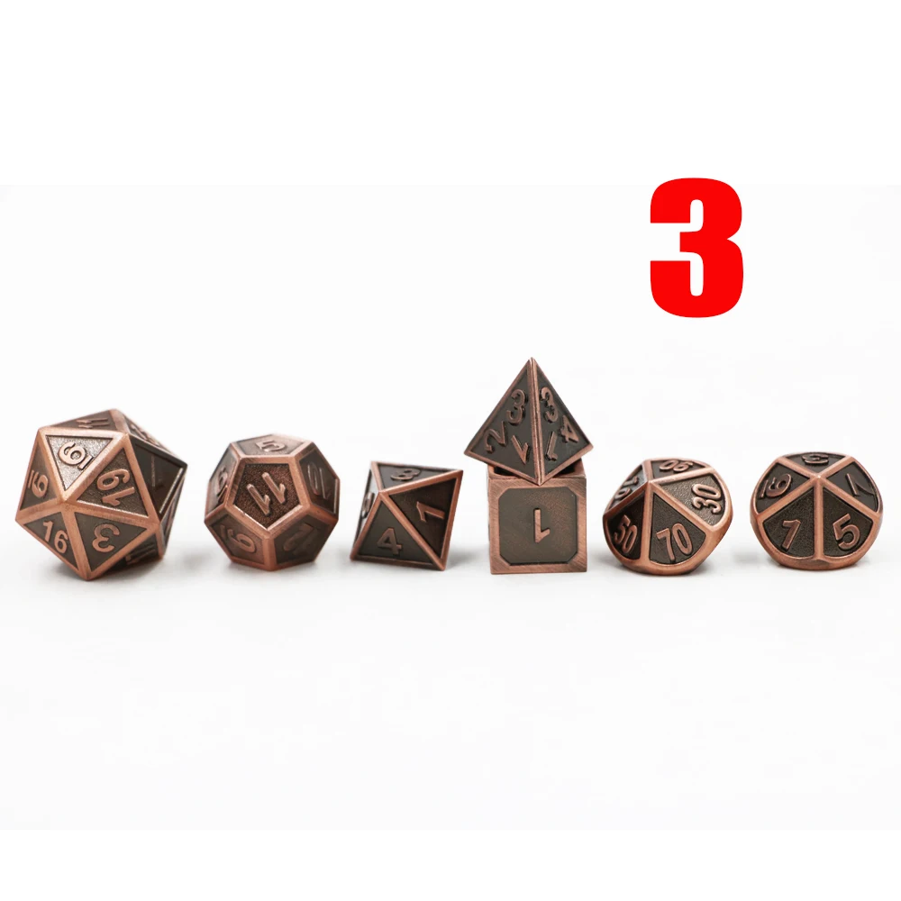 IMDG 7 шт./компл. креативные RPG игровые кубики многогранные металлические DND резьба
