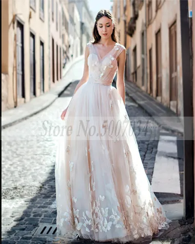 Smileven Boho Свадебное платье 2019 3D Аппликации Свадебные платья Vestido De Novia свадебное с v
