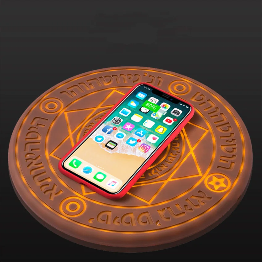 Универсальное беспроводное зарядное устройство Magic Circle 10 Вт быстрая Беспроводная зарядная подставка для iPhone XS Max X 8 samsung Xiaomi Redmi huawei