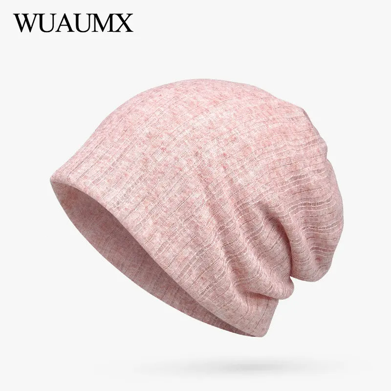 Модные однотонные шапки Wuaumx для женщин сезон весна лето тюрбан головной убор