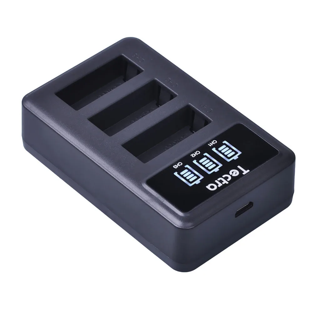 2 шт. Аккумулятор для экшн камеры + светодиодный USB 3 слота зарядного устройства AKASO