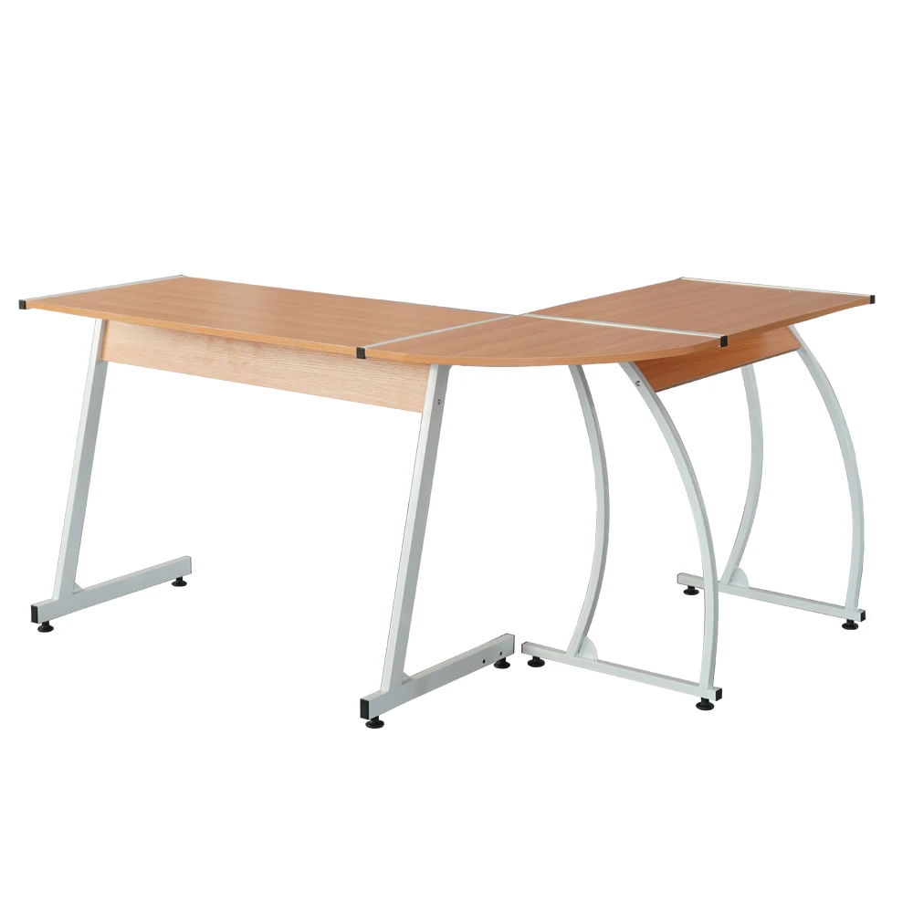 L образный угловой стол для ноутбука E1 15 мм ДСП и 0 7 стальные дуги комбинированный