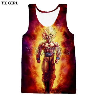 PLstarCosmos, летняя повседневная мужская майка с 3D принтом, Dragon Ball Z, аниме, harajuku, комиксы, японская, научная, без рукавов, в стиле хип-хоп, майка - Цвет: 1