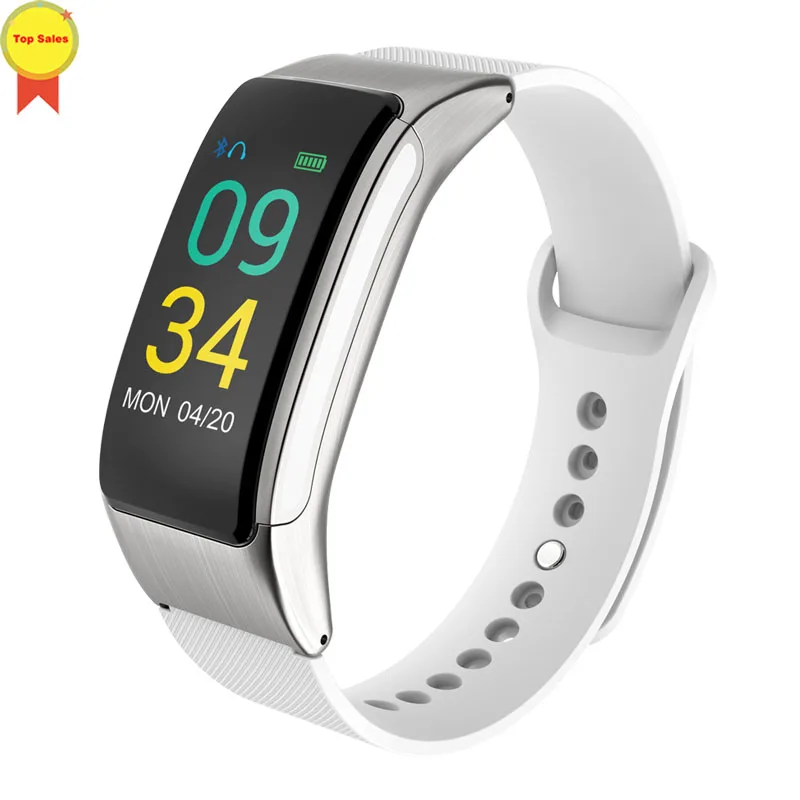silica strap silver Смарт-talk цветная гарнитура Talk смарт-браслет пульсометр спортивные Смарт-часы Шагомер фитнес-трекер Браслет - Цвет: silica strap silver