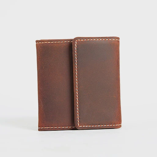 Red Brown SIMLINE Кошелек для монет из натуральной кожи, Винтажный Мужской Женский маленький мини кошелек на застежке, кошельки, Карманный чехол, сумка для хранения, держатель для мужчин и женщин - Цвет: Red Brown