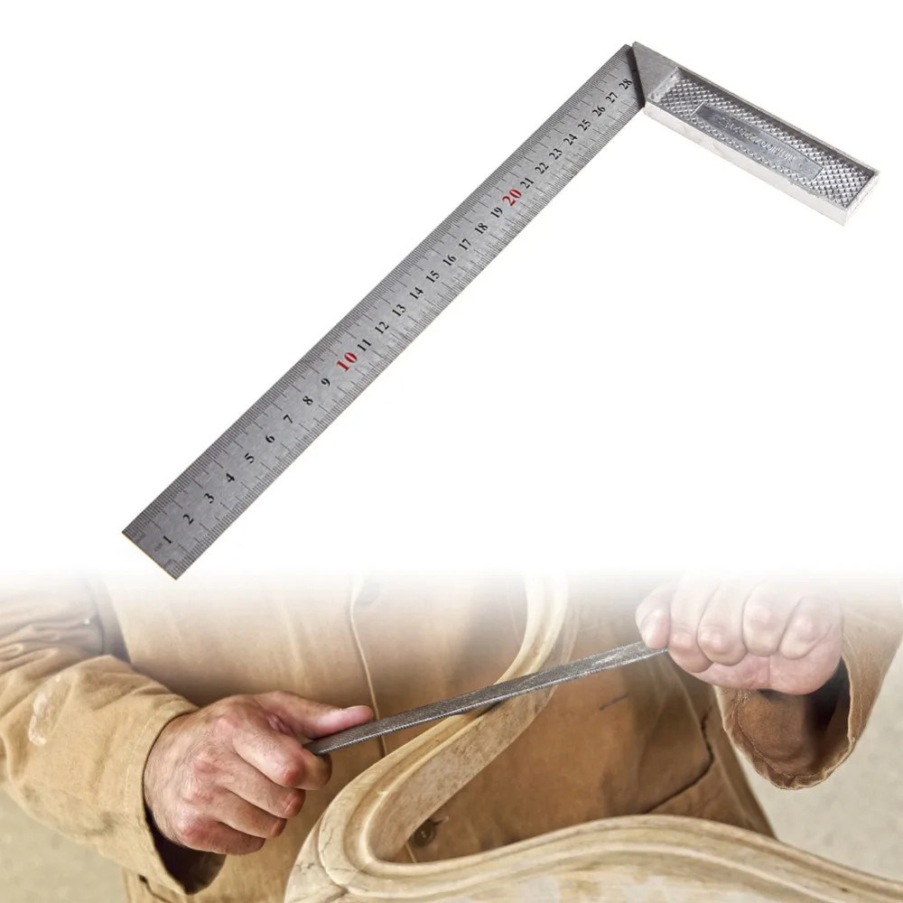 

Hot New 1Pc 30cm Stainless Steel Right Measuring Angle Square Ruler
