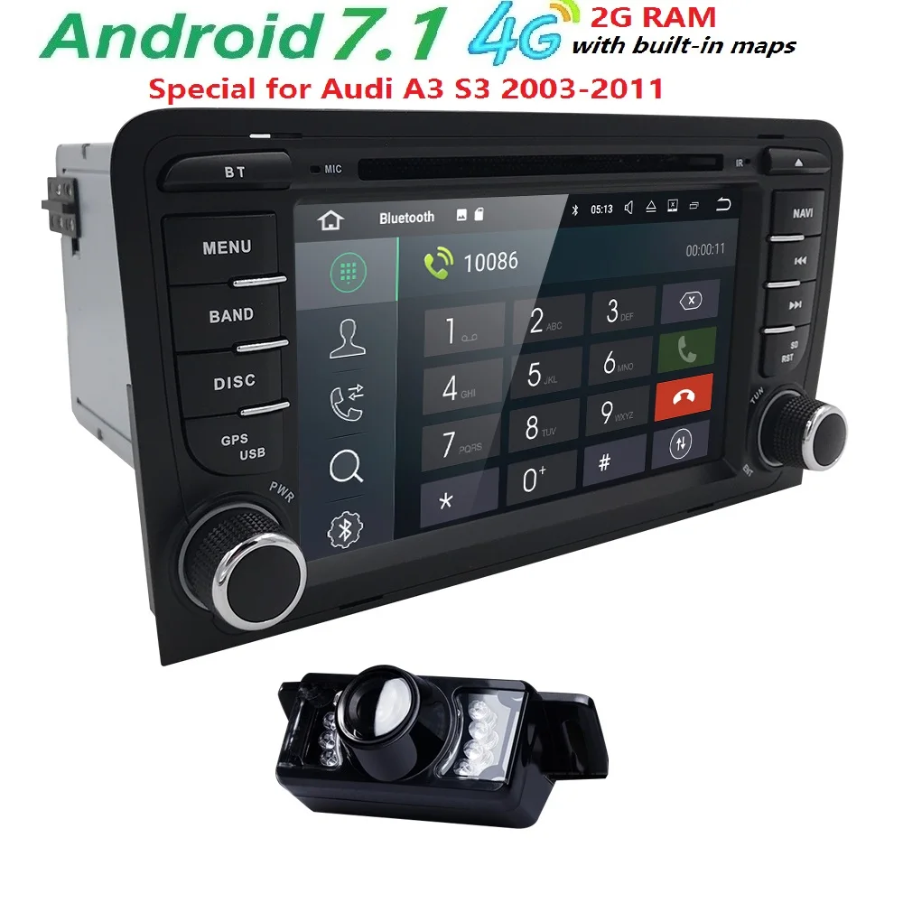 7 &quot2 Din Android 1 gps головное устройство для Audi A3/S3 2003 2004 2005 2006 2007 2008 2009 2010 2011 навигации