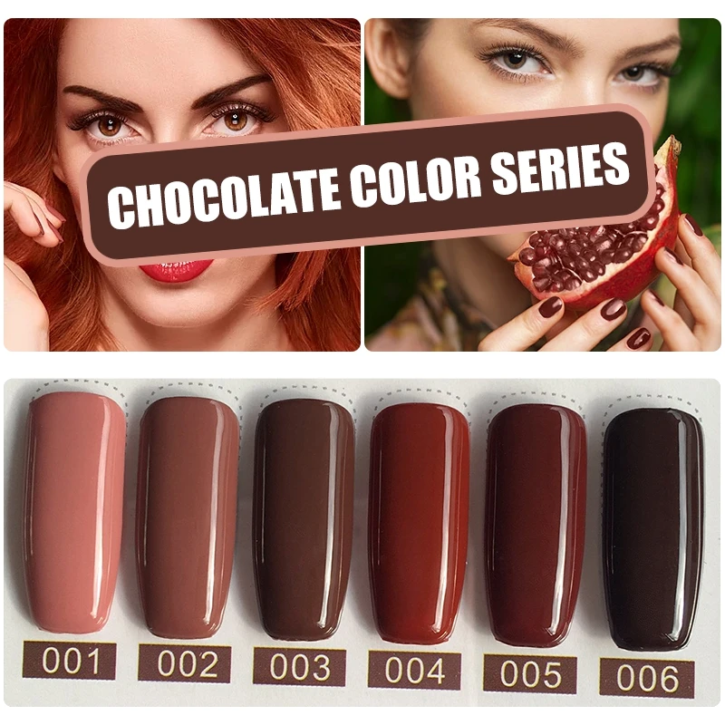Chocolate Color YIFEI высокое качество УФ-гель для ногтей набор 10 мл замачиваемый лак для ногтей Vernis полуперманентные украшения ногтей УФ-гель лак 6 шт - Цвет: Chocolate Color