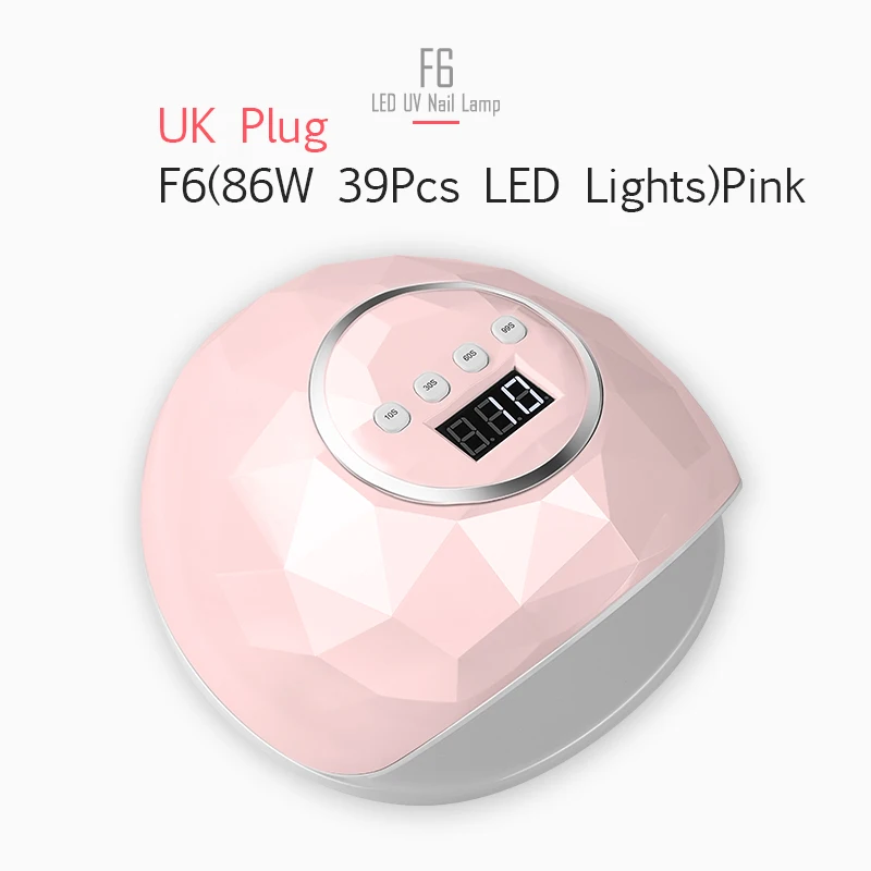 86W Pink UK Plug Dreamemo 86 Вт УФ светодиодная лампа для сушки ногтей 39 шт. светодиодный двойной руки лампа для ногтей для отверждения УФ-гель для ногтей с датчиком таймер ЖК-дисплей - Цвет: 86W Pink UK Plug