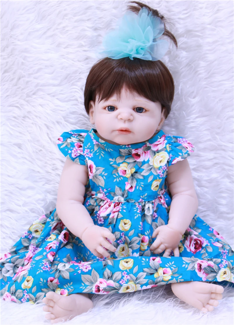 Милая кукла принцессы bebe-reborn для девочек 22 дюйма полностью силиконовые куклы