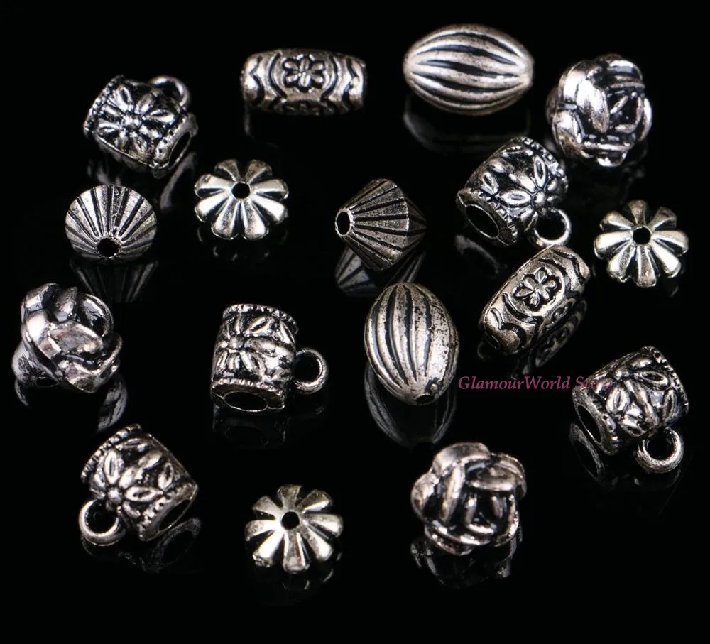 Античный посеребренный пластиковый бисер для одежды пришивные камни в форме