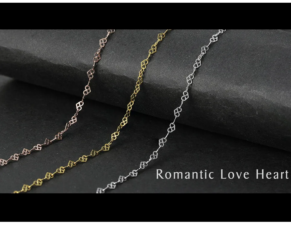 Lotus весело Настоящее серебро 925 проба цепочка, ювелирное изделие из драгоценных камней высококачественный романтический дизайн сердечко любовь Цепочки и ожерелья Цепь для Для женщин колье