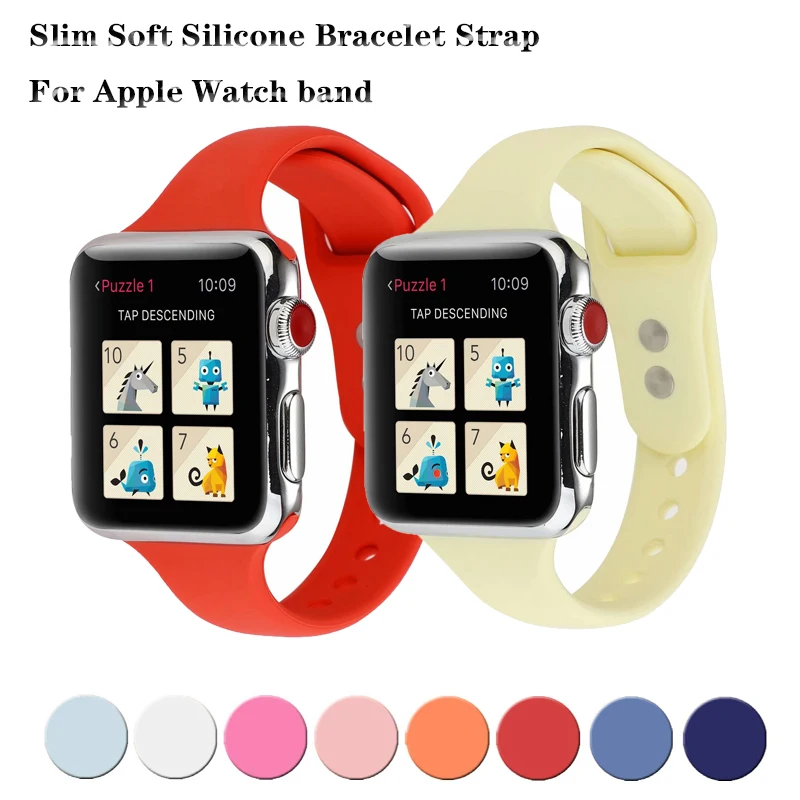 Силиконовый ремешок для apple watch band 44 мм и 4 ремешка 40 браслет iWatch 3 2 1 42 38