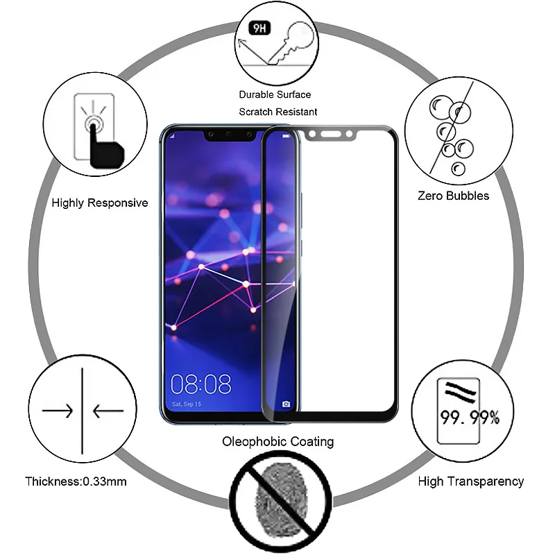 Стекло с полным покрытием 9D для Huawei Y9 Prime Y5 2019 P Smart Z P30 Lite P20 P10 Plus пленка Honor 8S 10 9 8X Nova