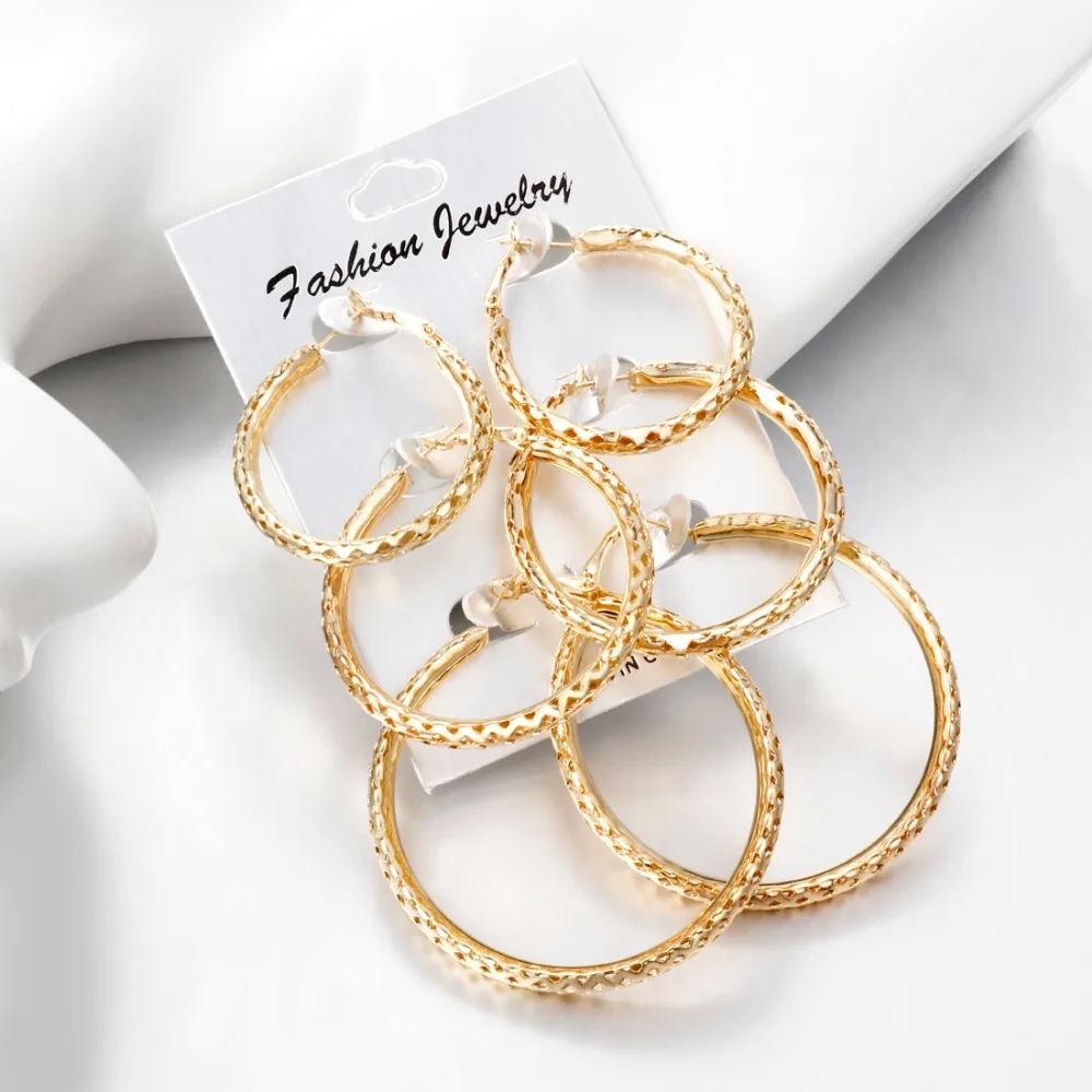 Набор серег в стиле панк для женщин простые круглые украшения ушей крупной