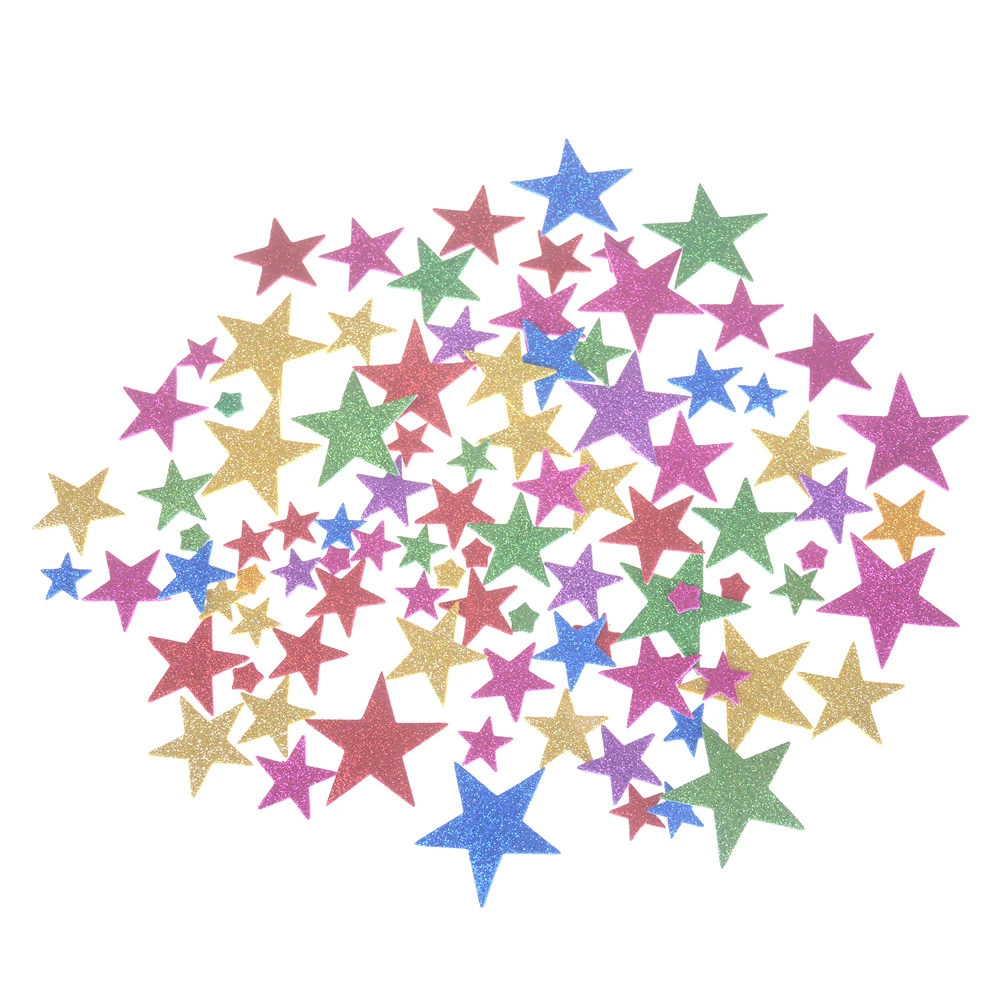 55 шт./пакет доступная микс Цвет с блестками Пена наклейки звездочки для