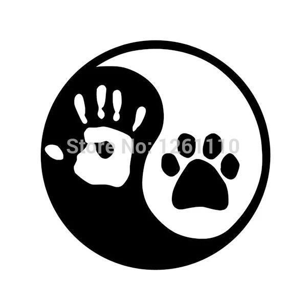 HotMeiNi Ying and YANG собака или кошка лапа и ручная печать окна автомобиля виниловая