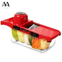 amyamy vegetable potato slicer cutter carrot cheese grater 6 blades with storage container with peeler