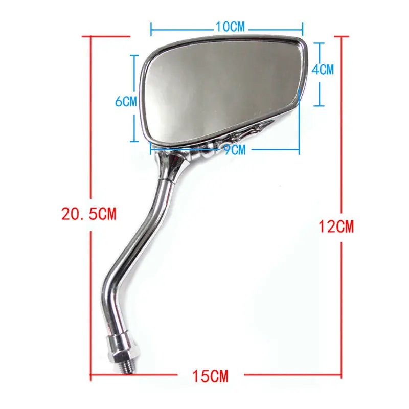 Боковые зеркала заднего вида с черным скелетом для мотоциклов Honda Suzuki Harley BMW Kawasaki |