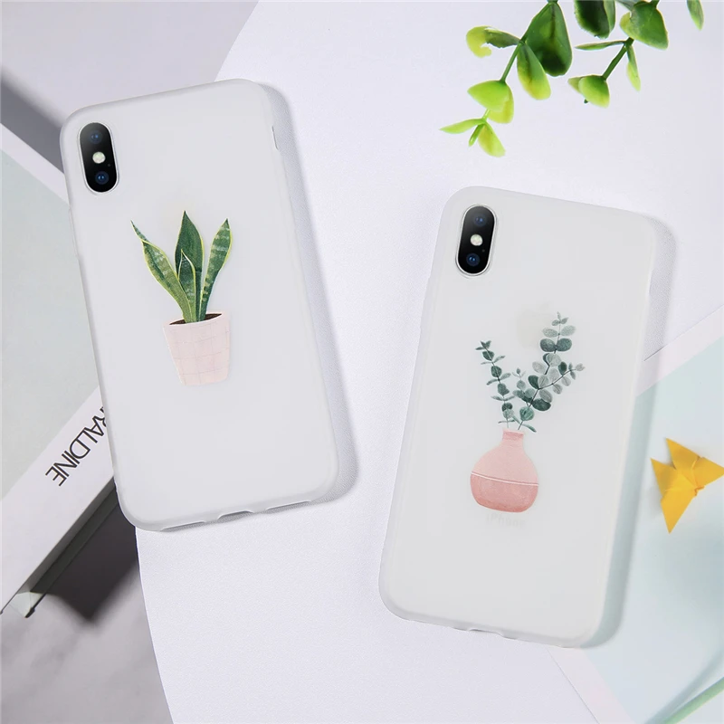 Чехол для iphone 5, 5S, SE, 6, 6 s, 7, 8 Plus, XS Max, XR, X, Зеленый Бонсай, ваза, Прозрачный чехол для телефона, чехол