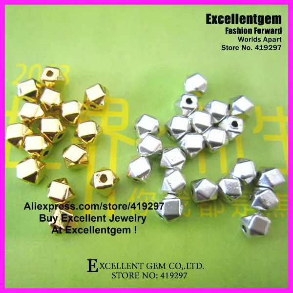 Бусины 300 шт./лот граненные 8 мм самородок бусины Твердого металла золотой и