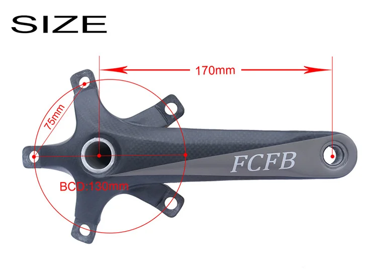 FCFB 3 K матовая углеродная рукоятка дорожный велосипедный Кривошип BCD130mm шатун для дорожного велосипеда велосипедная система части велосипеда 3 K Глянцевая/матовая FW-CRR-1