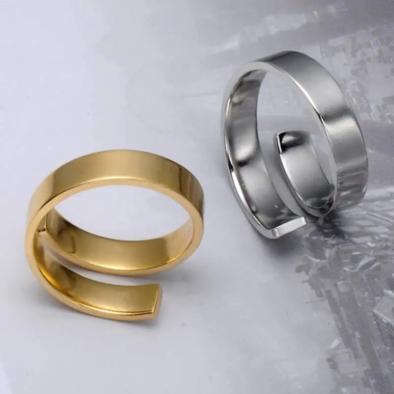 Кольцо из титановой стали для женщин и девушек простой стильный регулируемый