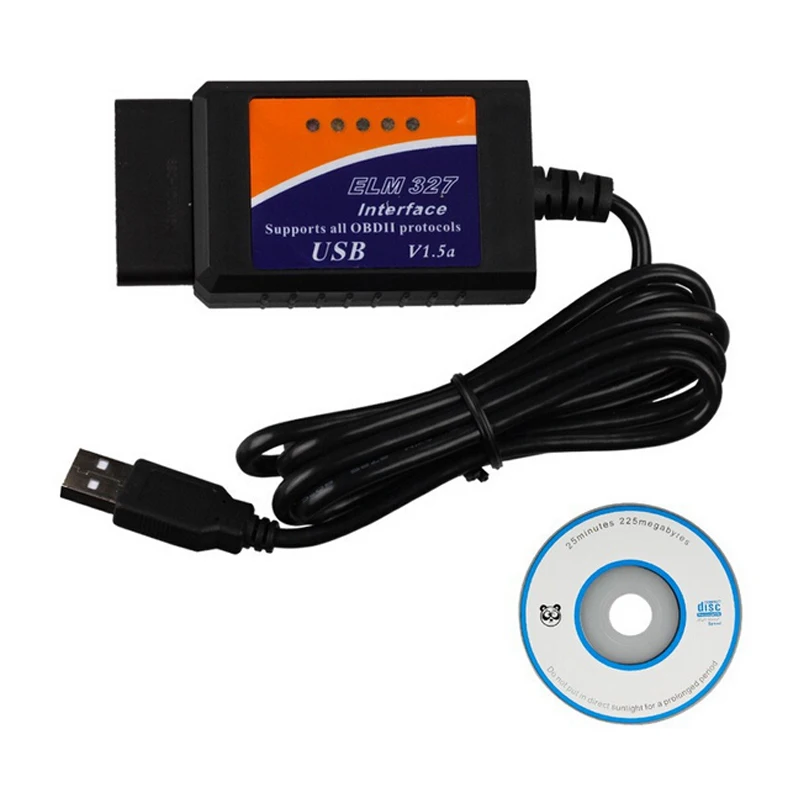 ELM327 USB OBD2 автомобильный диагностический инструмент ELM327 V1.5 USB интерфейс OBDII CAN-BUS сканер elm327