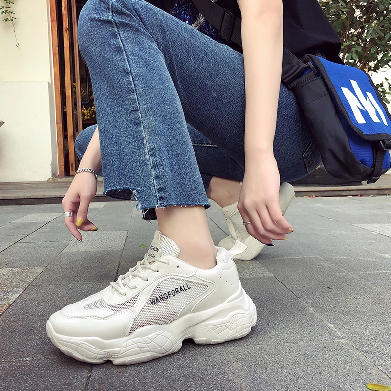 Размеры 35-40 2019 г. Новая Летняя обувь с буквенным принтом женские кроссовки для