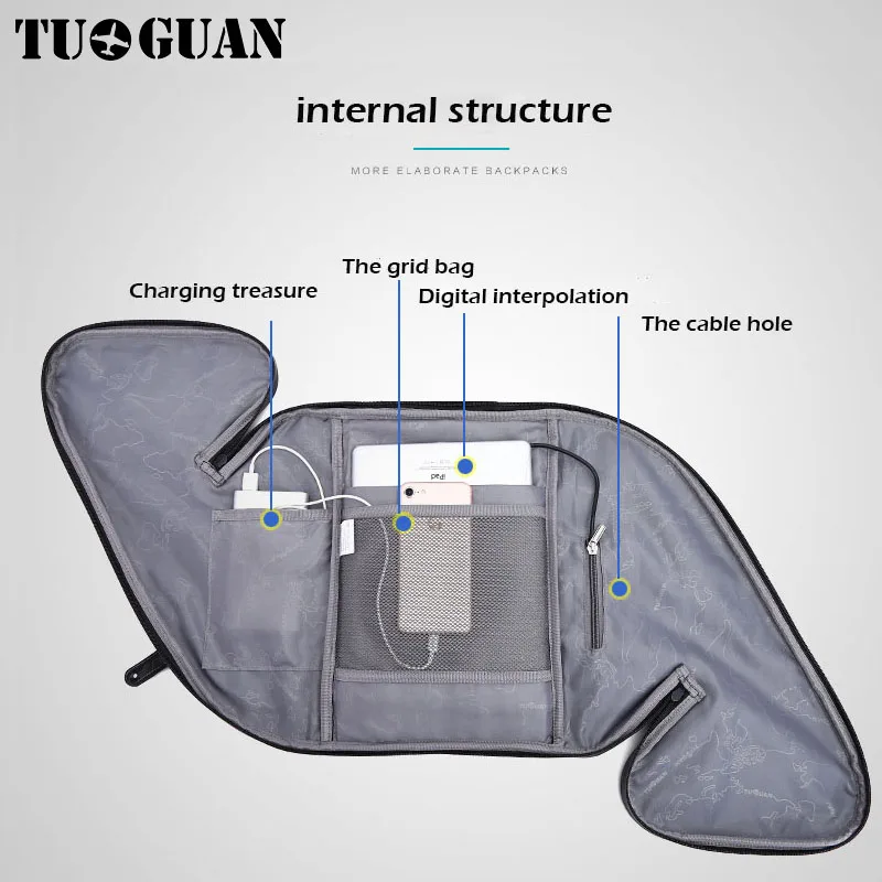 Мужская сумка мессенджер TUGUAN Повседневная деловая из ткани Оксфорд высокого