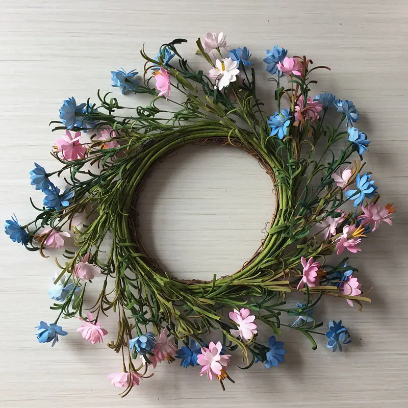 

New 46cm Simulated Daisy Flower Link Daily Decoration Door Hanging Christmas Ring Free Shipping